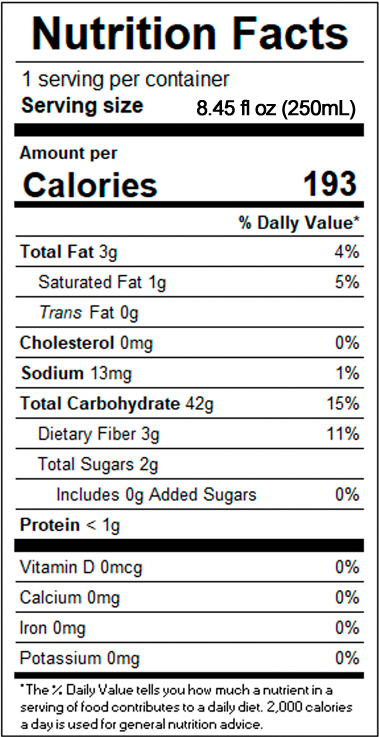 Açaí Glee Zero Sugar Ready to Drink (NUTRITION FACTS)